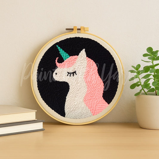 Pink Unicorn Punch Needle Kit