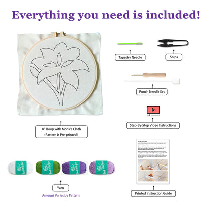 Purple Lily Punch Needle Kit