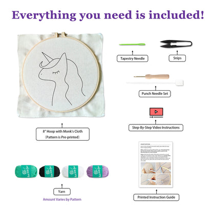 Purple Unicorn Punch Needle Kit