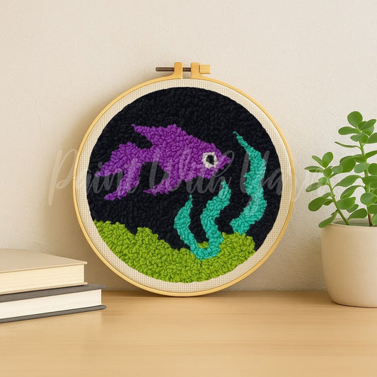 Purple Fish Punch Needle Kit