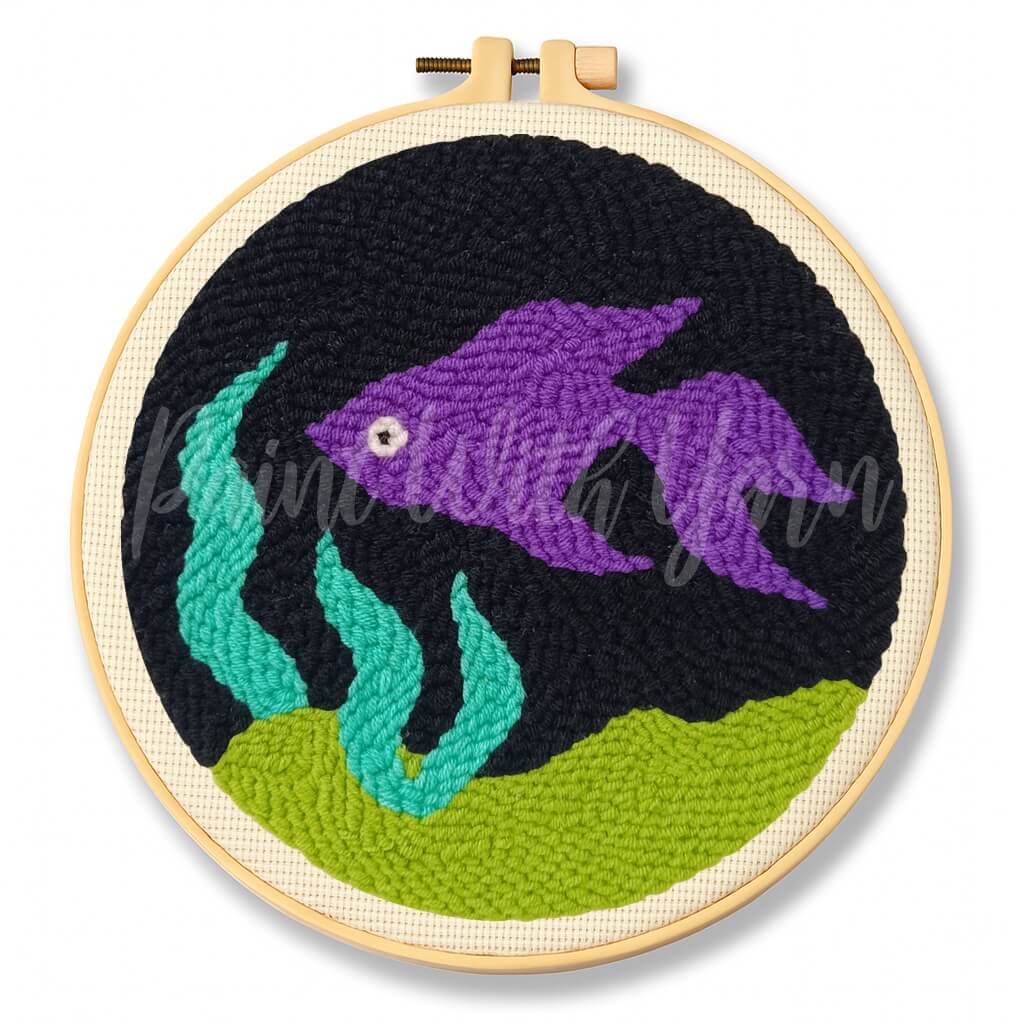 Purple Fish Punch Needle Kit