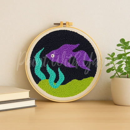 Purple Fish Punch Needle Kit