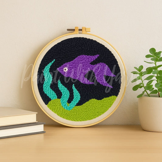 Purple Fish Punch Needle Kit
