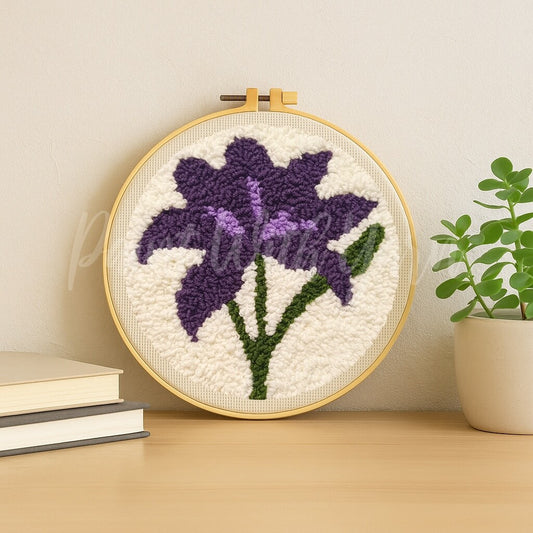 Purple Lily Punch Needle Kit