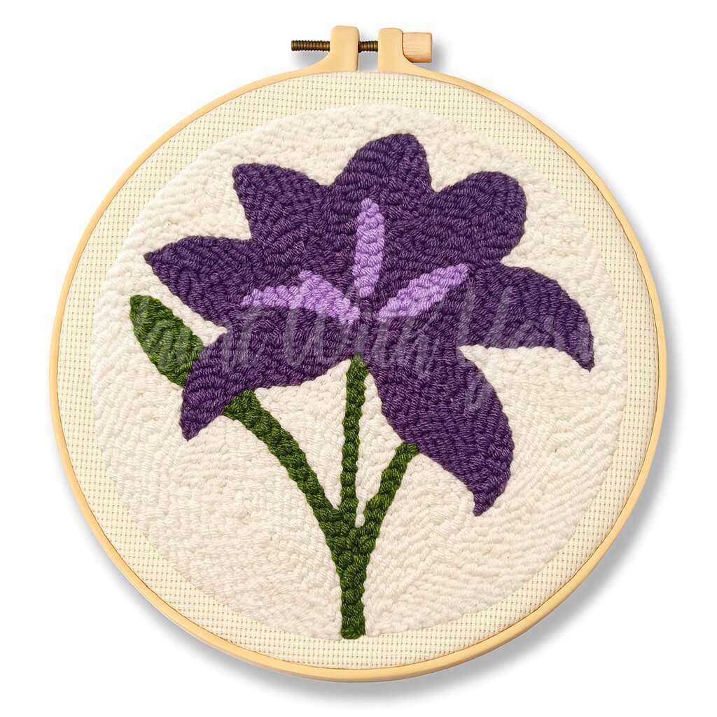 Purple Lily Punch Needle Kit