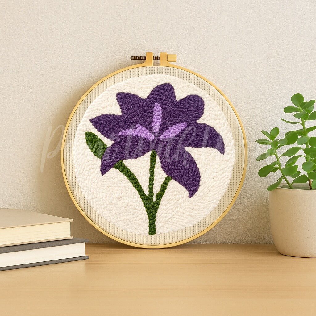 Purple Lily Punch Needle Kit