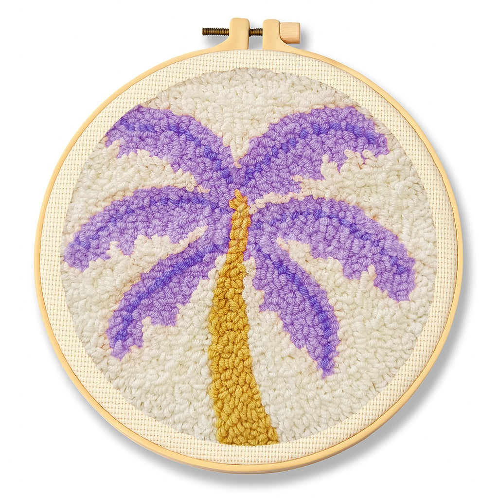 Purple Palm Tree Punch Needle Kit