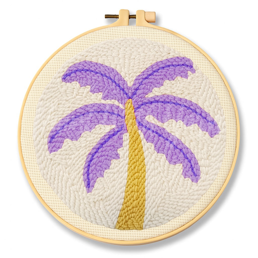 Purple Palm Tree Punch Needle Kit
