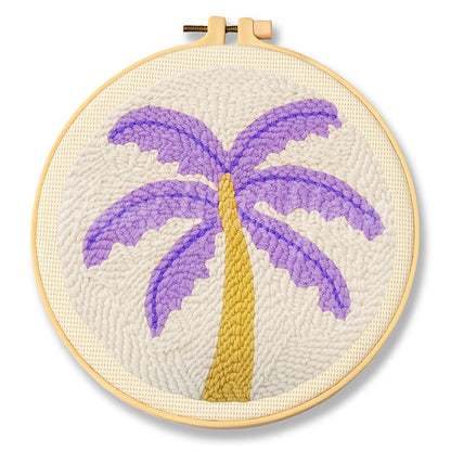 Purple Palm Tree Punch Needle Kit