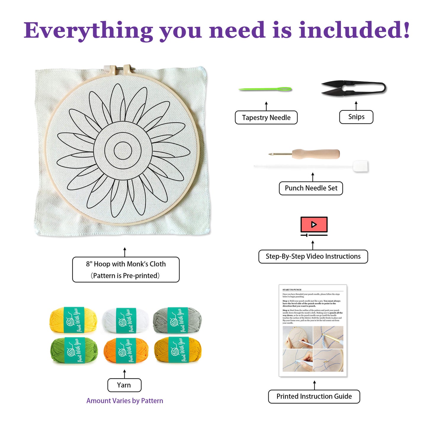 Sunny Daisy Punch Needle Kit