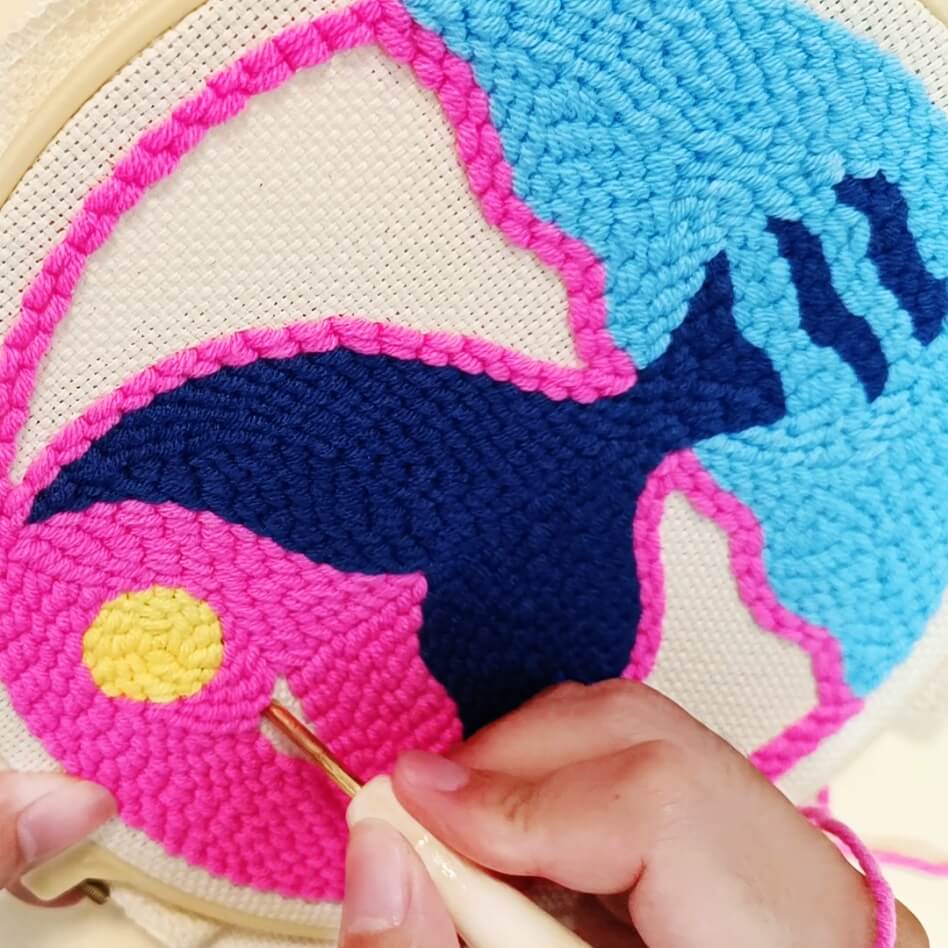 Sunset Whale Punch Needle Kit
