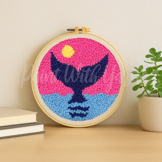 Sunset Whale Punch Needle Kit
