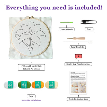 Yellow Lily Punch Needle Kit