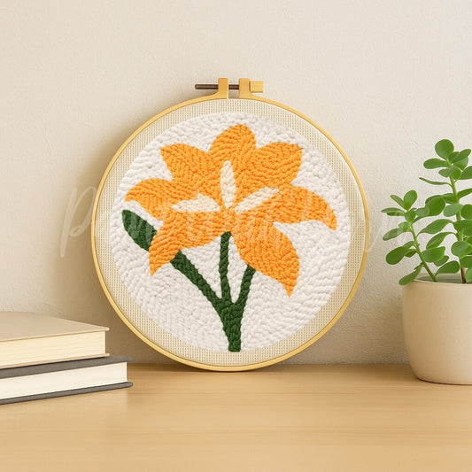 Yellow Lily Punch Needle Kit